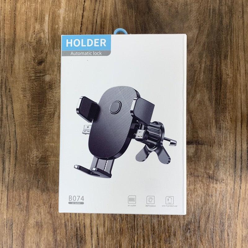 Suport Auto Telefon Flippy, Prindere Grila Ventilatie, Tija Fixare Reglabila, Rotativ 90 grade, Design Modern, Detalii Fine, Material Plastic si Silicon, 11 x 8.5 cm, Negru - vivimall.ro