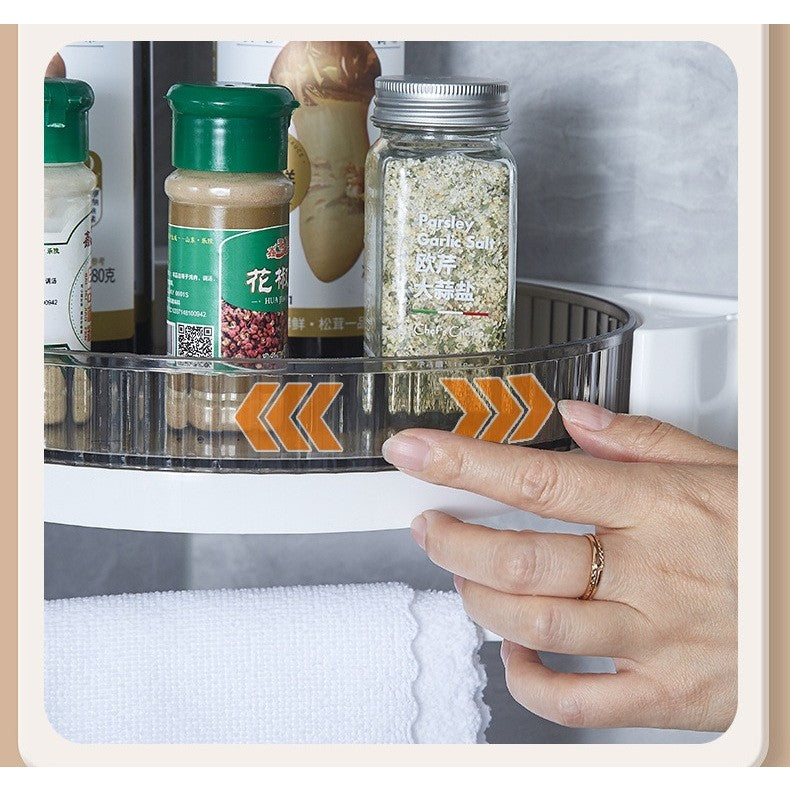 Suport Depozitare, Vivimall, din Plastic, Rotativ 360 grade, Montare fara Perforatii, pentru Baie/Bucatarie, Alb - vivimall.ro