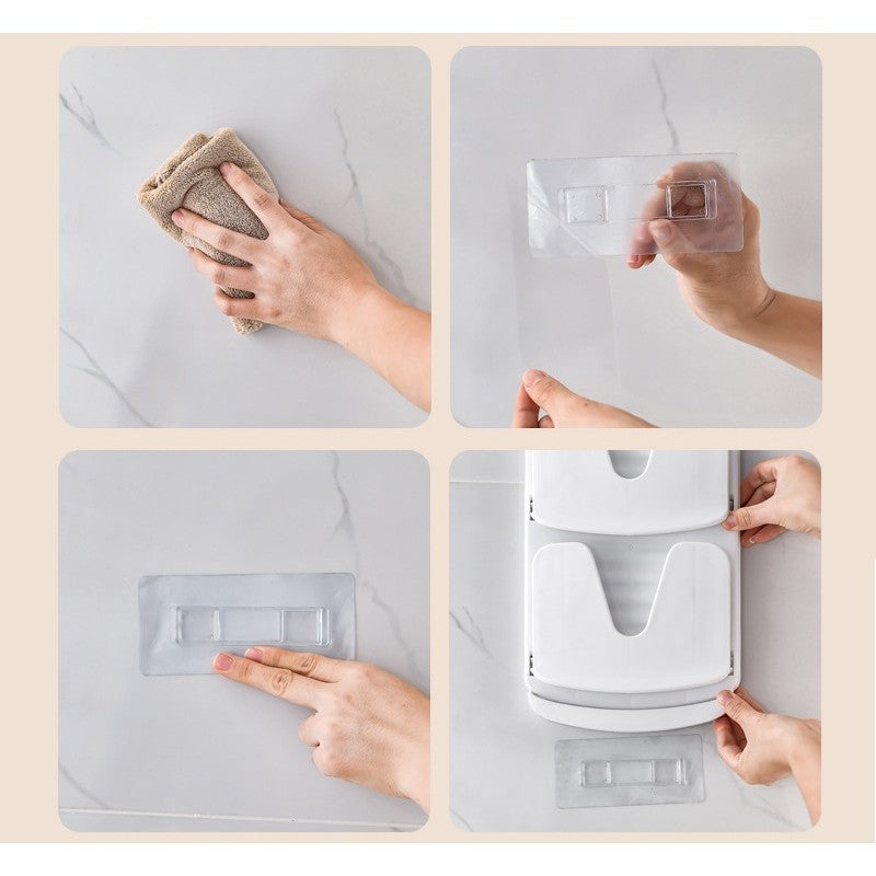 Suport de Bucatarie, Vivimall, pentru Capace/Tocatoare, din Plastic, Colectare Apa Scursa, Montare fara Perfoarare, 33.3 x 20.7 x 3.5 cm, Alb - vivimall.ro