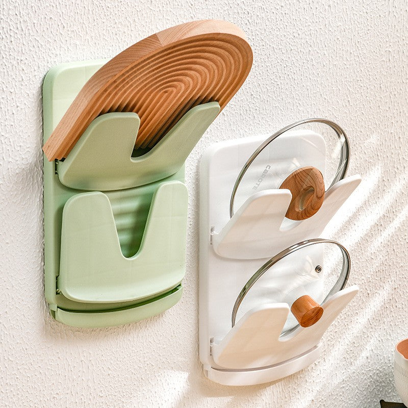 Suport de Bucatarie, Vivimall, pentru Capace/Tocatoare, din Plastic, Colectare Apa Scursa, Montare fara Perfoarare, 33.3 x 20.7 x 3.5 cm, Alb - vivimall.ro