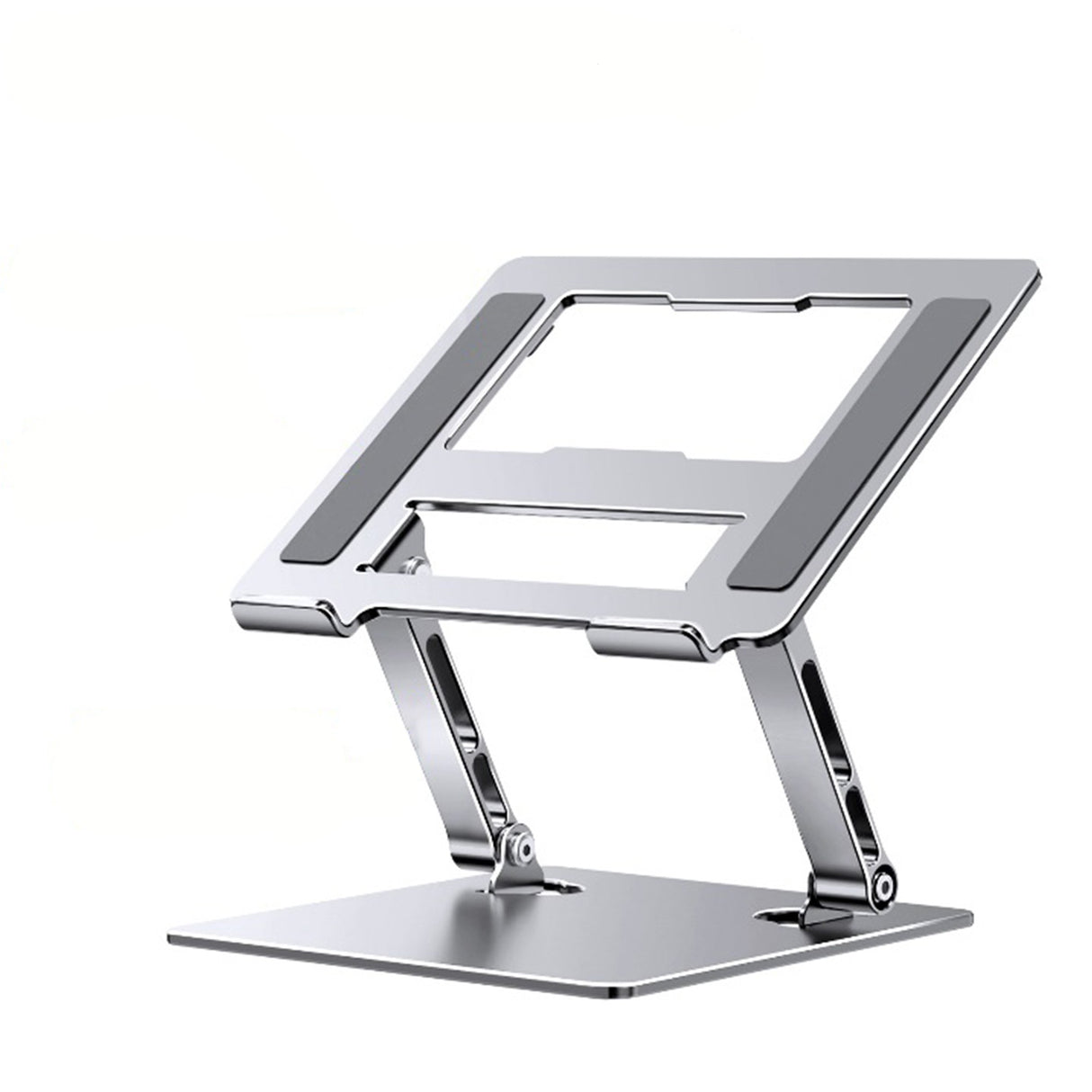Stand Laptop si Tableta, Flippy, Suport Laptop Ergonomic, Pliabil, Ajustabil pe Inaltime, Portabil, Anti Alunecare, 27.7 x 27.7 x 5 cm, Gri - vivimall.ro