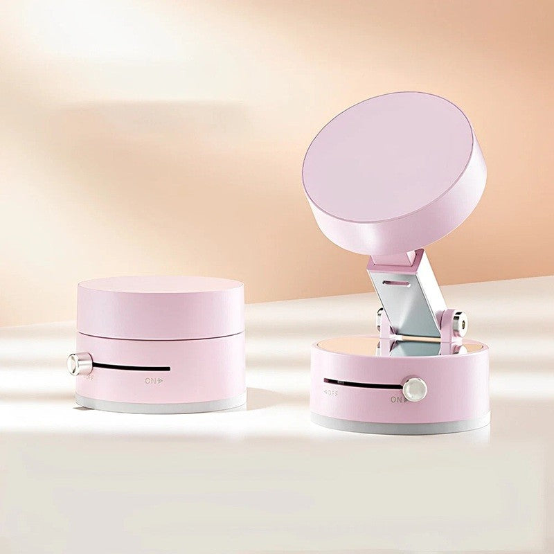 Suport Magnetic Auto pentru Telefon, Vivimall, cu Ventuza, Pliabil și Retractabil, Fixare prin Vid și Magnet, Rotativ 360°, Roz - vivimall.ro