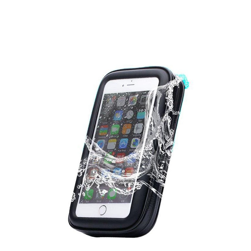 Suport husa telefon mobil Flippy pentru bicicleta si motocicleta, rezistent apa si socuri, touchscreen, 360 rotativ, negru, marime L ≤ 5.5 inch - vivimall.ro