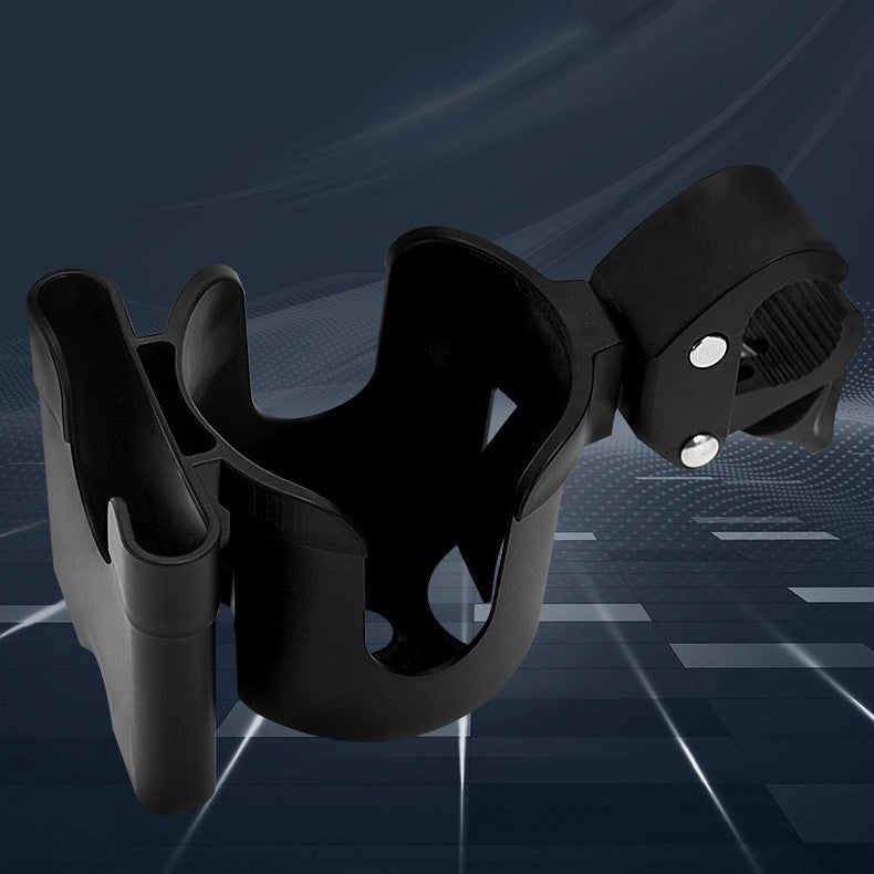 Suport pentru Pahar si Telefon, Vivimall, Suport Universal pentru Sticle cu Fixare de bara, Compatibil cu Bicicleta, Carucior pentru Bebelusi, 20 x 10 x 9.5 cm, Negru - vivimall.ro