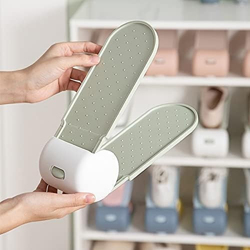 Suport pentru Pantofi, , cu Două Straturi, Organizator, Antiderapant și Durabil, Inălțime Reglabilă, 25.5x11x7.5 cm, Verde, 150 g - vivimall.ro