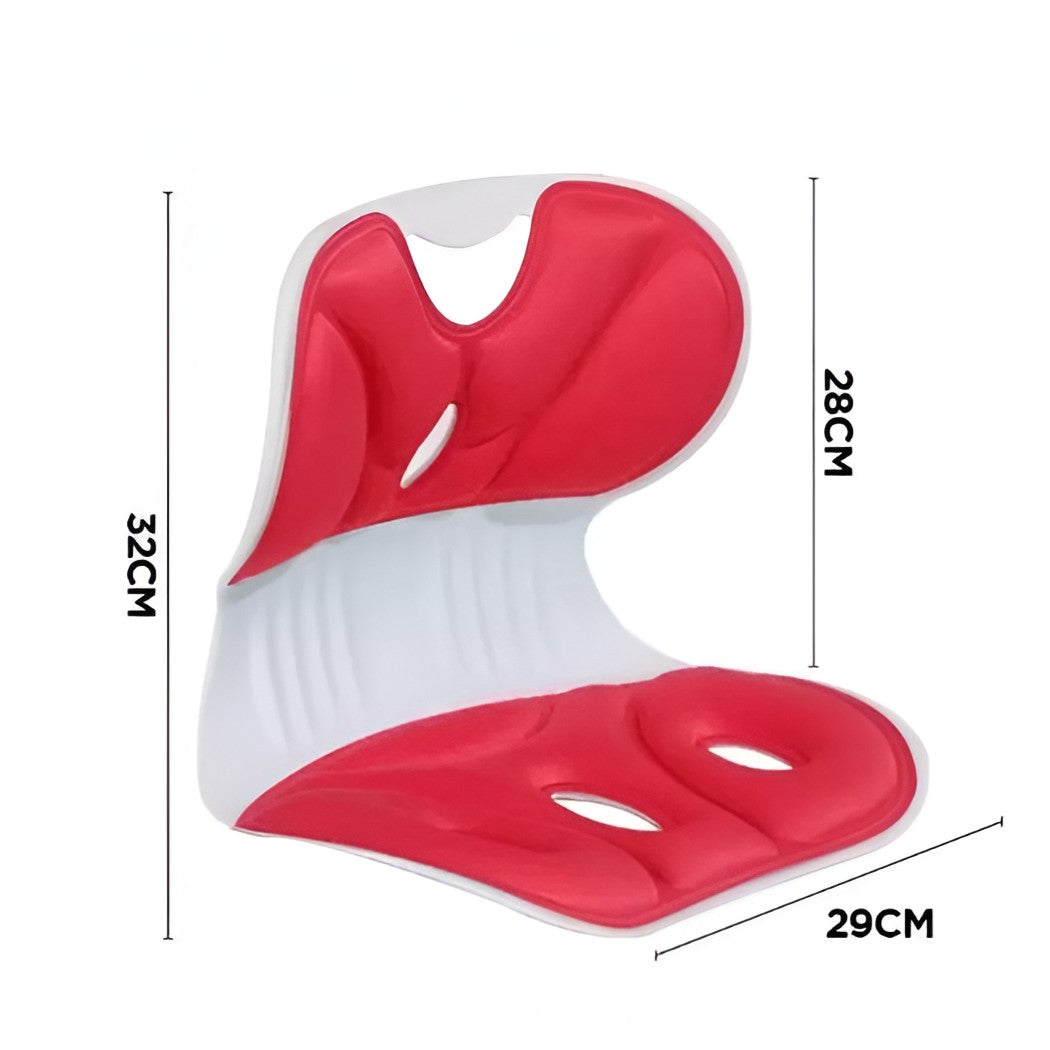 Suport pentru Scaun, Vivimall, pentru Corectarea Posturii, Portabil, Ergonomic, Ameliorare Durere, Respirabil, 32x29x28 cm, Marime S, Rosu - vivimall.ro