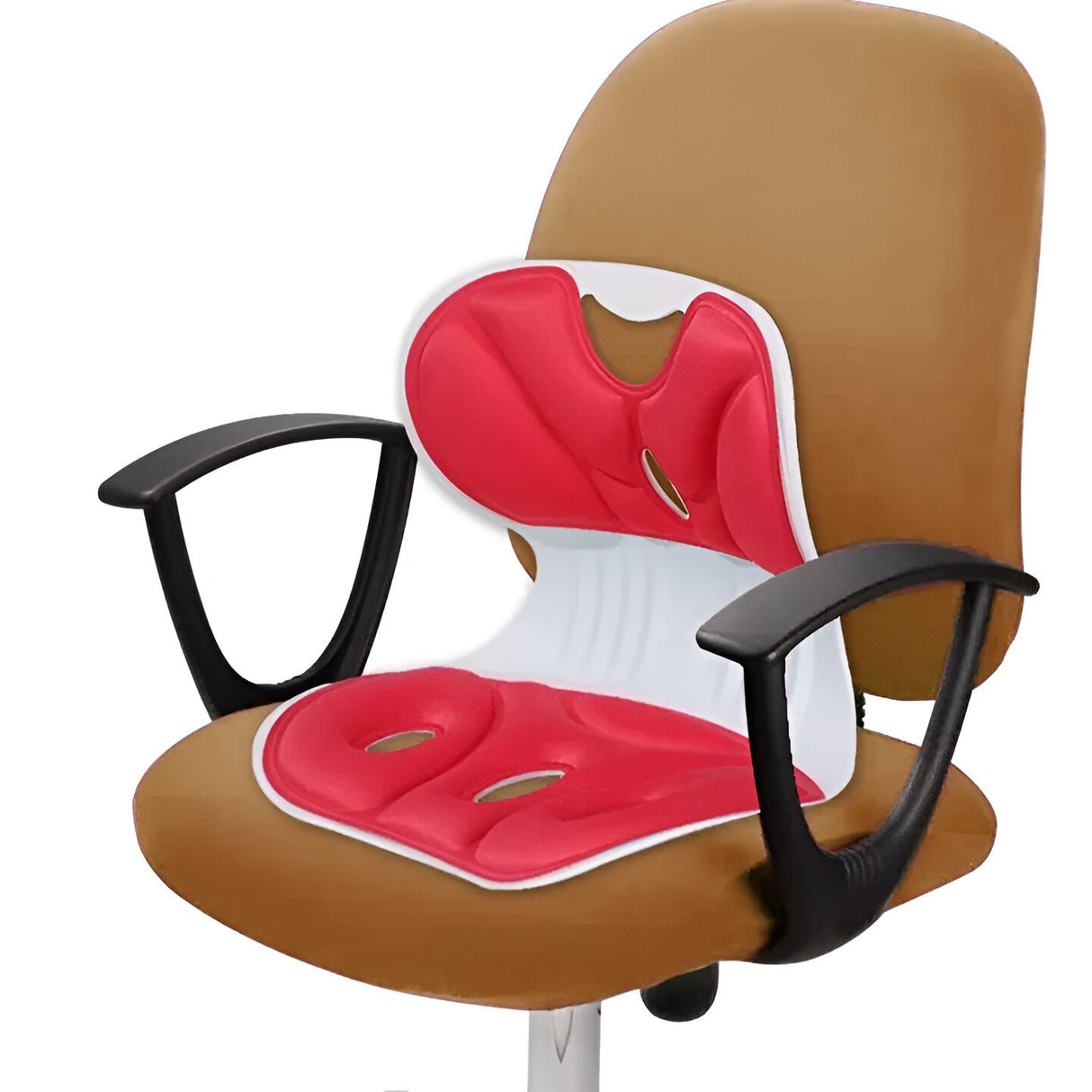 Suport pentru Scaun, Vivimall, pentru Corectarea Posturii, Portabil, Ergonomic, Ameliorare Durere, Respirabil, 32x29x28 cm, Marime S, Rosu - vivimall.ro