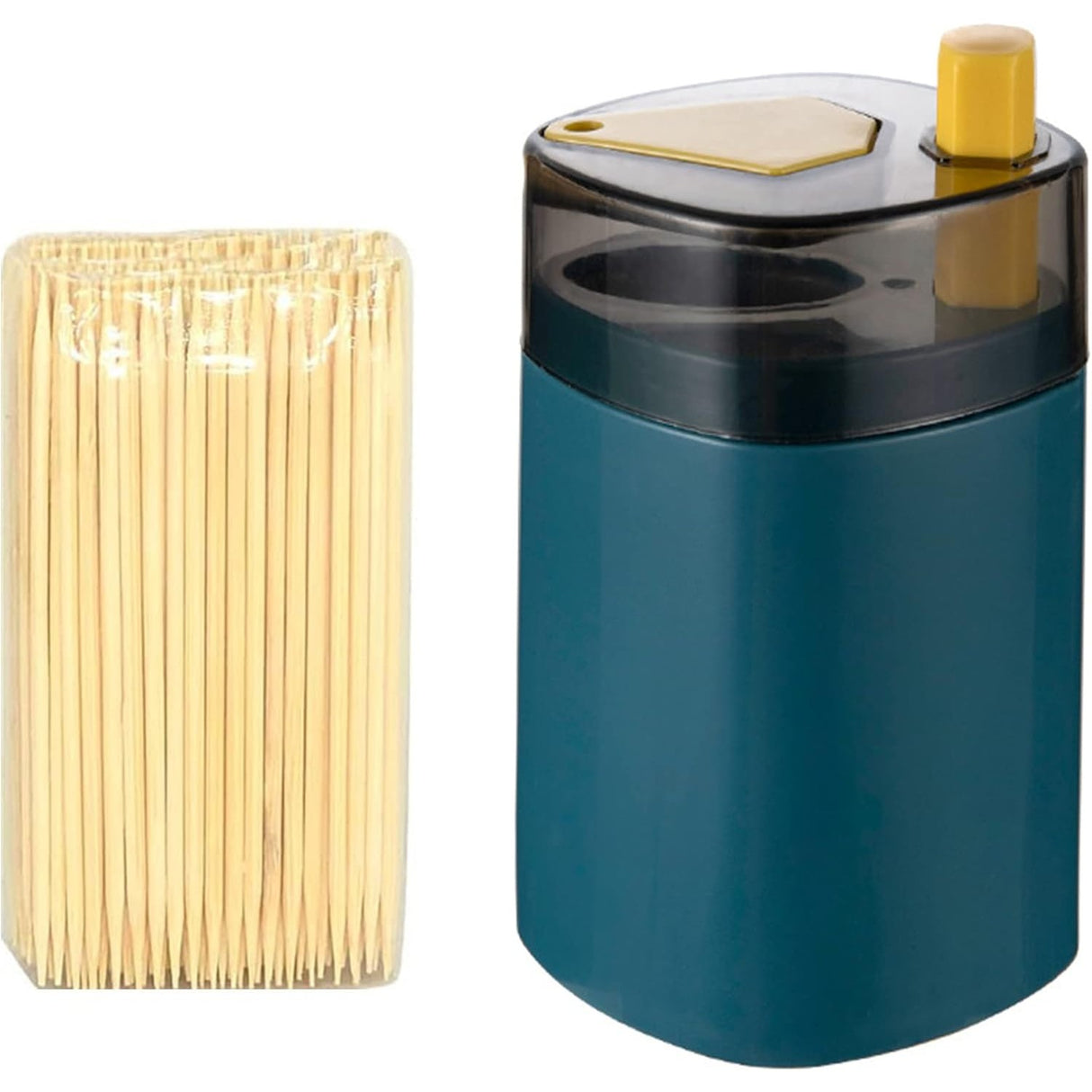 Suport Scobitori, Vivimall, Automat, cu Buton si Capac, din PP, 9.5x6 cm, Albastru - vivimall.ro