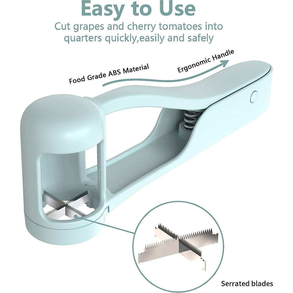 Taietor de Struguri Manual, Vivimall, Usor de Curatat si Folosit, Plastic si Otel, Albastru Deschis, 16.5x5.5 cm - vivimall.ro