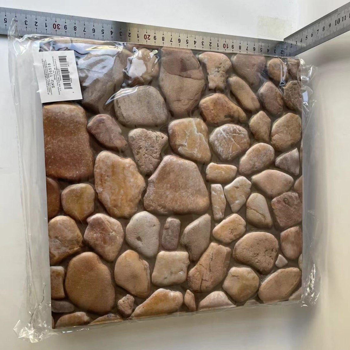 10 x Placi Tapet Autocolant 3D cu Imitatie de Pietre, pentru Perete Bucatarie Sufragerie, Usor de Curatat, Rezistent la Apa, Autoadeziv, 30x30 cm, Maro - vivimall.ro