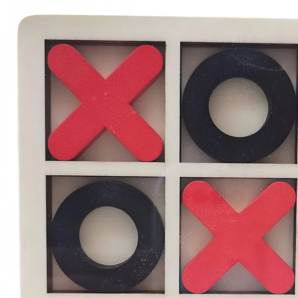 Jucarie Montessori Tic Tac Toe, Vivimall, Educativa, Interactiva, din lemn, X si O, 9 Piese, 14.3x14.3 cm, Negru Rosu - vivimall.ro