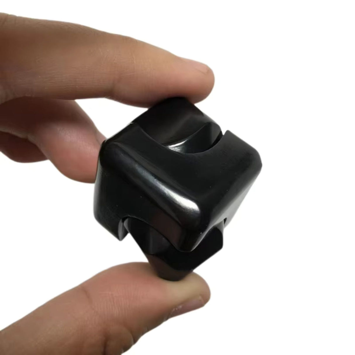 Jucarie Antistres Fidget Spinner, Flippy, Tip Cub, Metalic 2-in-1, Transformabil, Rulment Premium, Inox, Gadget pentru Birou, Silentios, 2.9 x 2.9 cm, Negru - vivimall.ro