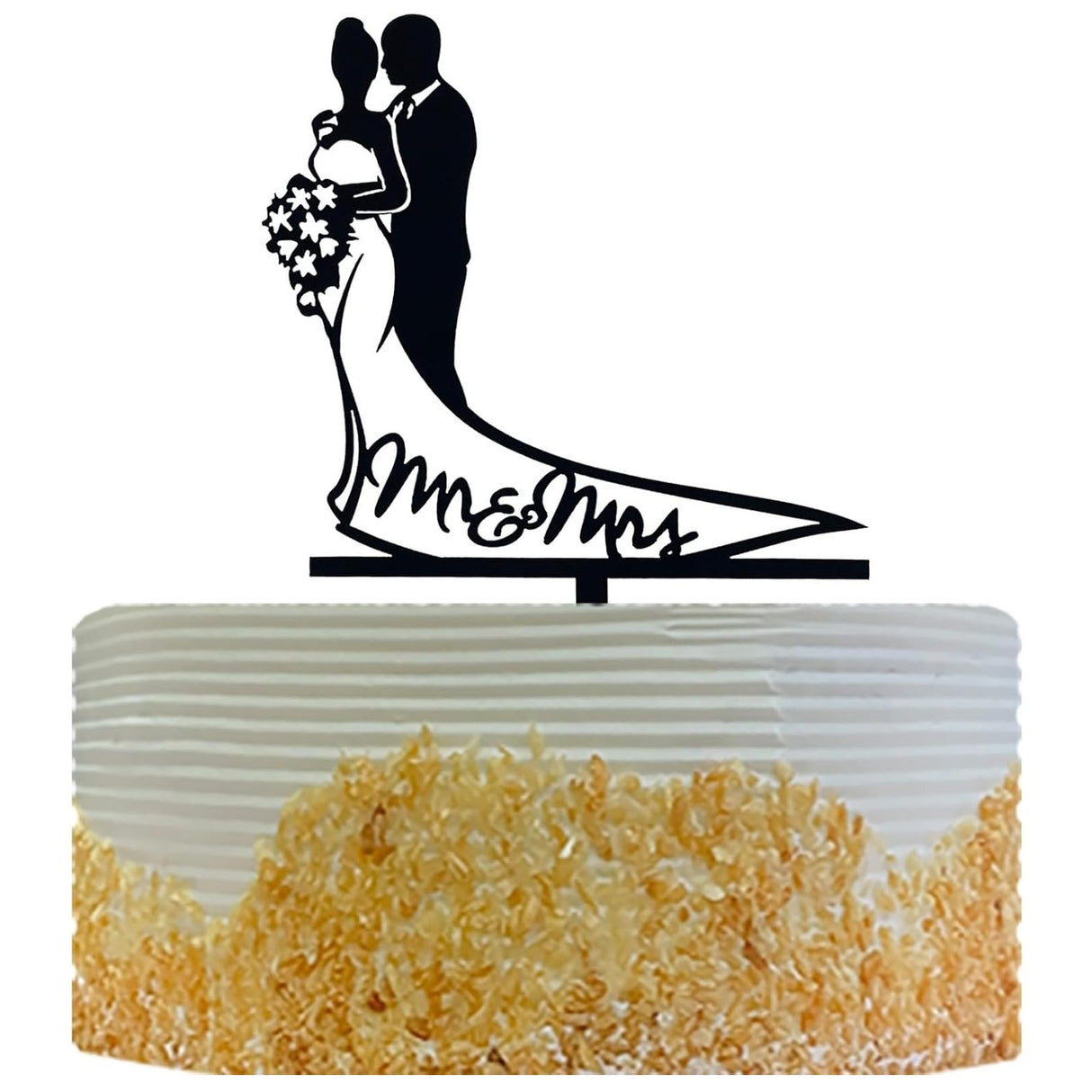 Topper Tort, Vivimall, Model 1 Mr&Mrs, 17.5 x 11 cm, Negru - vivimall.ro