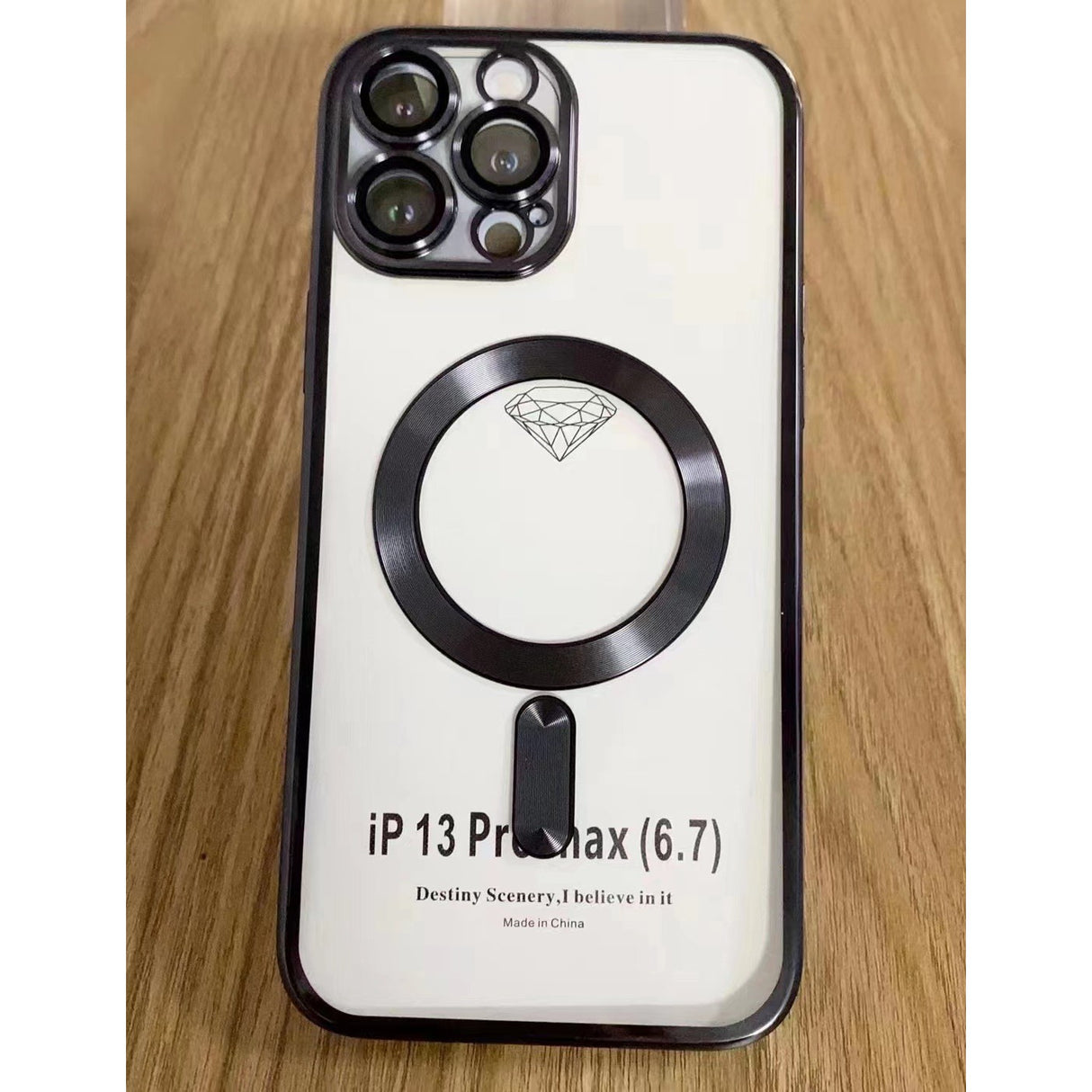 Husa MagSafe pentru Apple iPhone 14, Full Cover, Protectie camera, Margini colorate Electroplating, Magnetica, Incarcare Wireless, Flippy, Negru - vivimall.ro