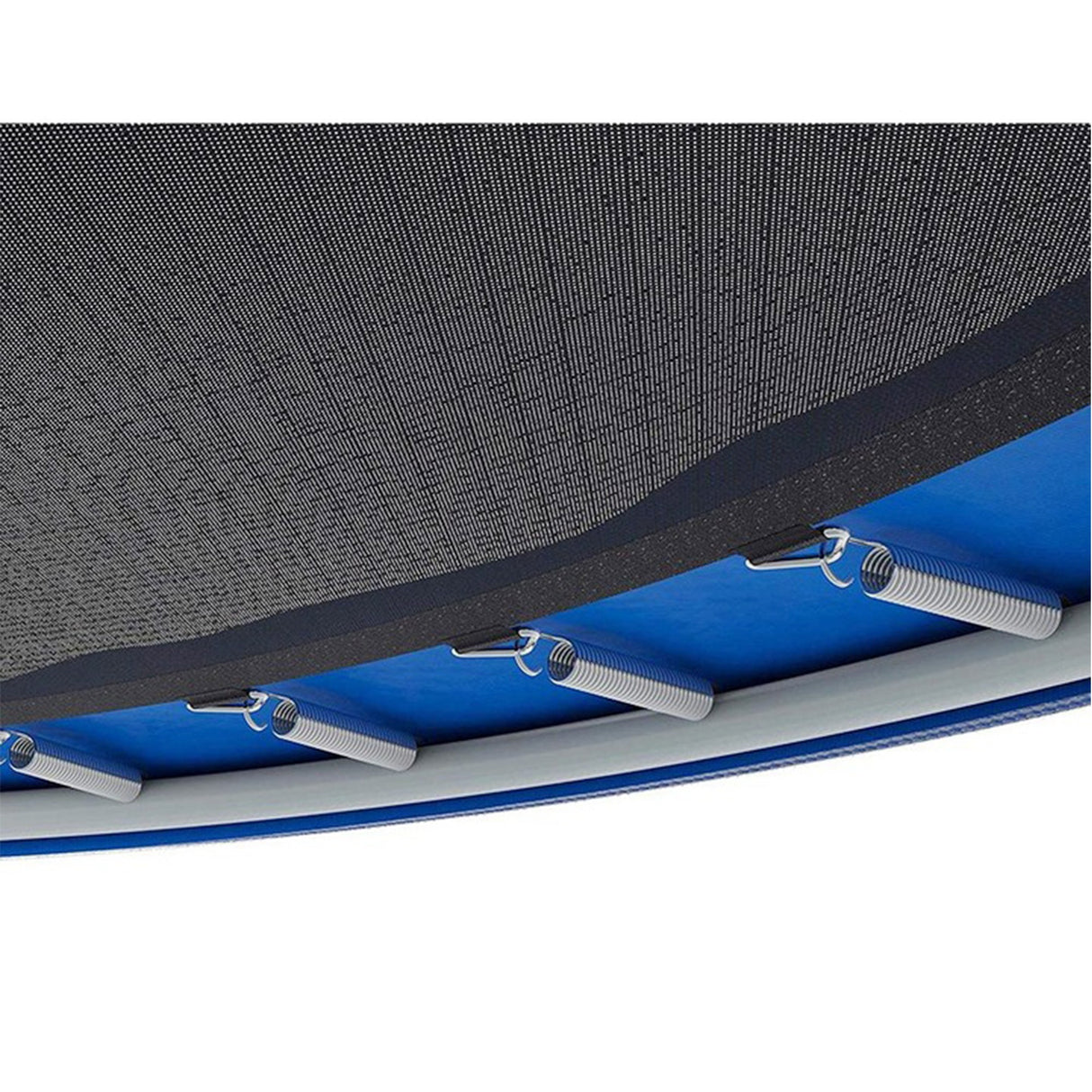 Trambulina pentru Copii, Flippy, Gradina si Exterior, Plasa de Protectie, Scara de Acces, Susutinere din Otel Galvanizat, Capacitate 8-9 Persoane, Pana la 450 kg, 4.28 x 2.6 m, Albastru/Negru - vivimall.ro