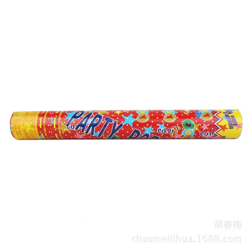 Tun de Confetti, Vivimall, Party Popper 40 cm, Model Stelute, Inimioare, Paiete Lucioase, 3 cm Diametru, Multicolor - vivimall.ro