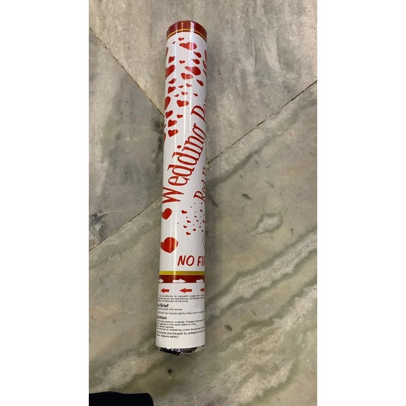 Tun Confetti, Vivimall, Model Wedding Popper Inimi, 40 cm, Ambalaj din Carton, Eliberare prin Rasucire, Rosu - vivimall.ro