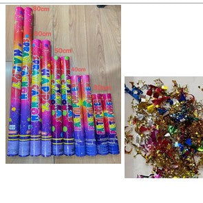 Tub de Confetti, Vivimall, Clasic, 80x5 cm, Confetii Asortate din Plastic, Eliberare prin Rasucire, Multicolor - vivimall.ro