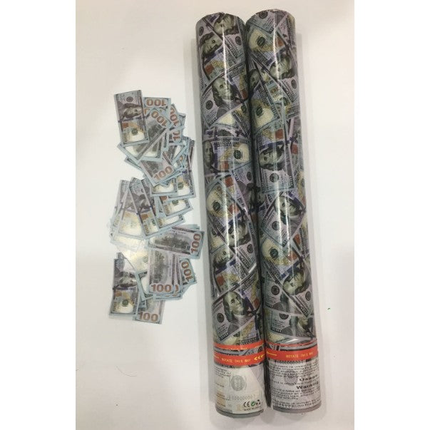 Tub de Confetti, Vivimall, Money, 30x5 cm, Confetii Asortate Model Dolari, Eliberare prin Rasucire, Multicolor - vivimall.ro