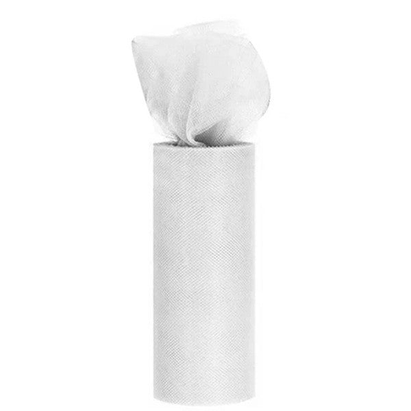 Tul Decorativ, Vivimall, 15 cm Latime, 22 cm Lungime, din Poliester, Alb - vivimall.ro