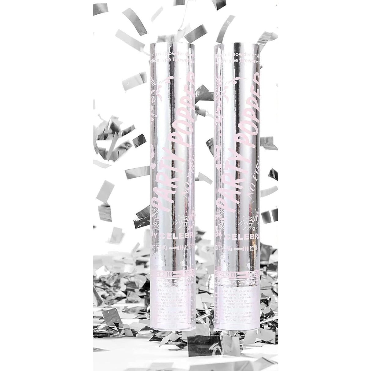 Tun Confetti Petrecere, Vivimall, Lungime 30 cm, Argintiu - vivimall.ro