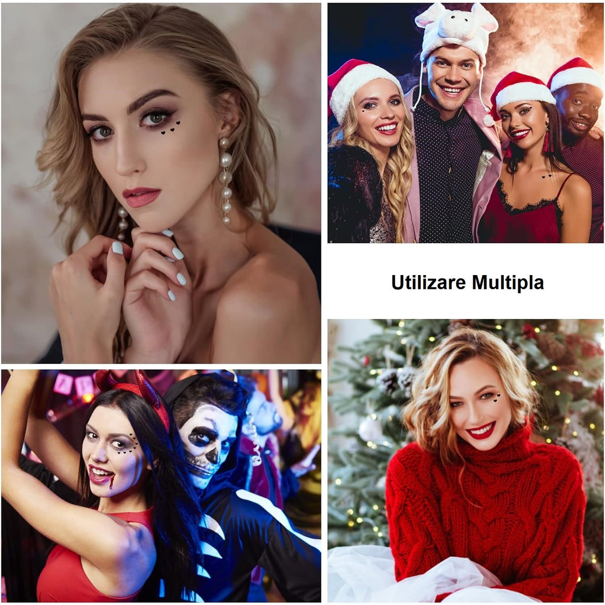 Tus Lichid pentru Ochi, Vivimall, 2 Capete, Eyeliner si Stampila Inima, Pentru Ochi si Corp, 50 g, Rezistent la Apa, 12.7 x 3 cm, Negru - vivimall.ro