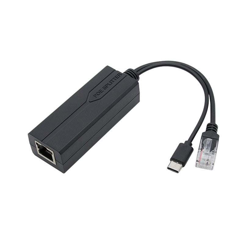 Type-C interface POE splitter 48V to 5V shaking head machine network cable to USB - vivimall.ro
