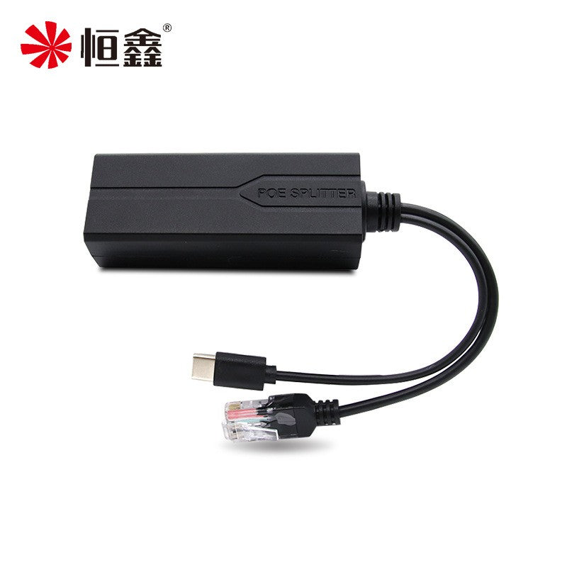 Type-C interface POE splitter 48V to 5V shaking head machine network cable to USB - vivimall.ro