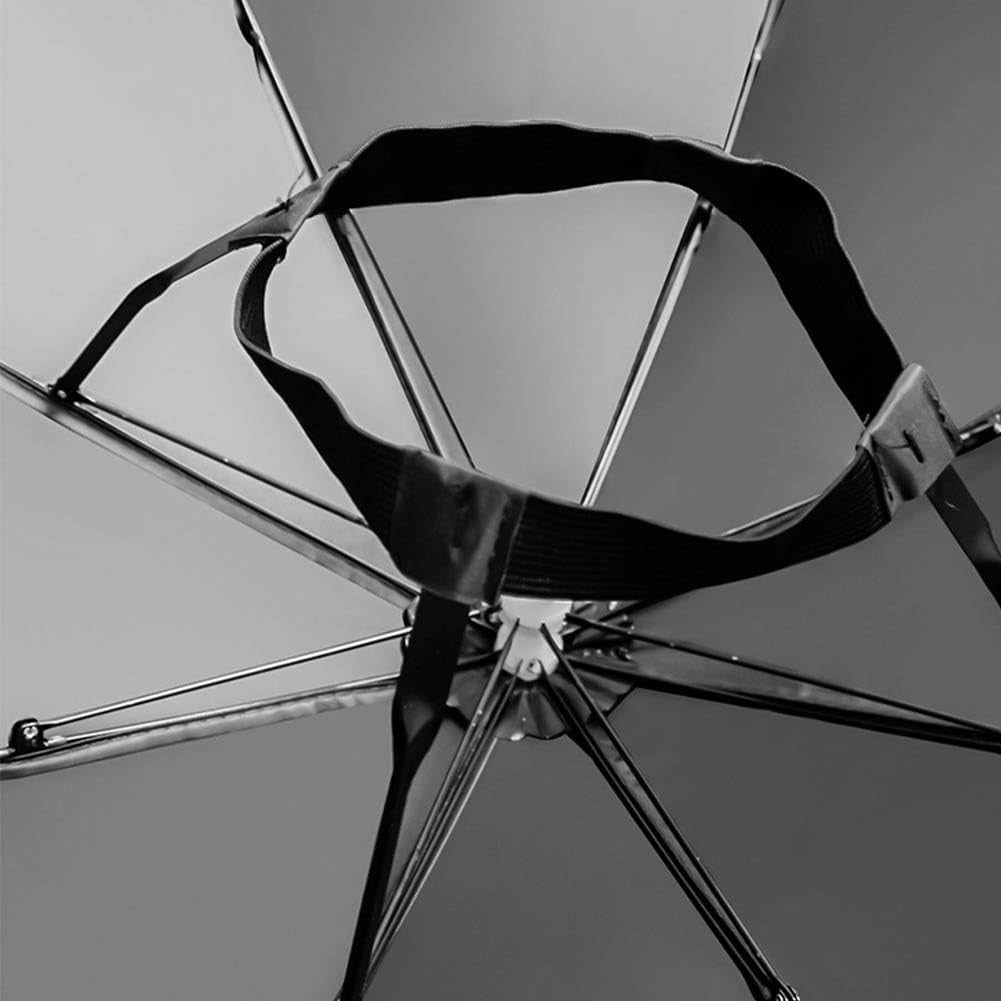 Umbrela de Cap, Vivimall, Diametru 69 cm, Banda Elastica de Cap, Protectie UV/Ploaie, Albastru Ceata - vivimall.ro