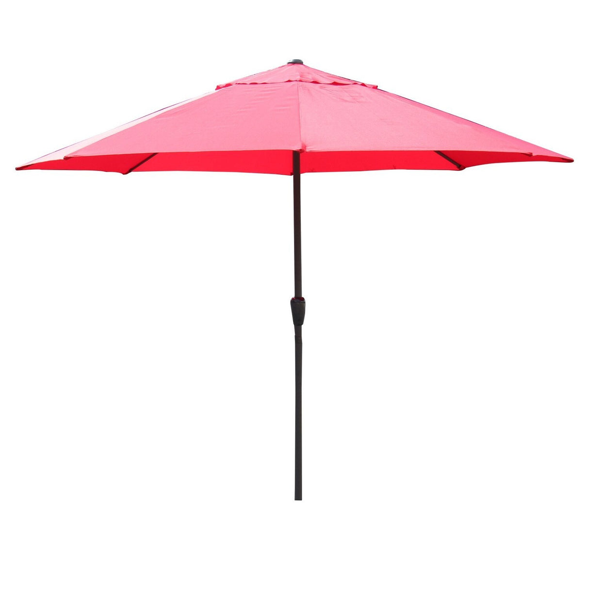 Umbrela rotunda de soare Vivimall pentru terasa, diametru 2.70 m, manivela, rosu - vivimall.ro