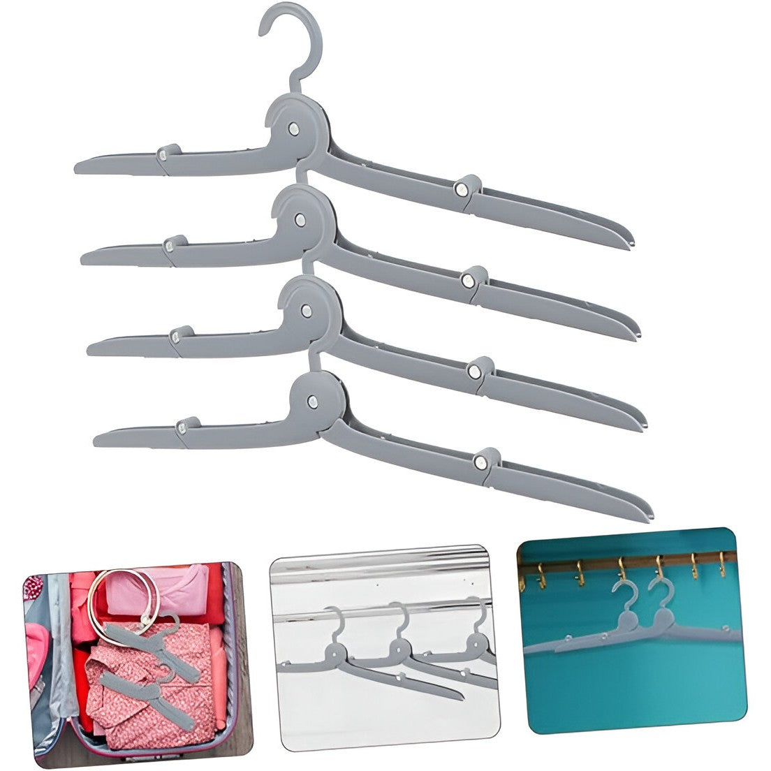 Umeras Pliabil de Calatorie, Vivimall, Mini Cuier Portabil pentru Haine, Suport de Uscare, 14x7x1.4cm, Gri - vivimall.ro