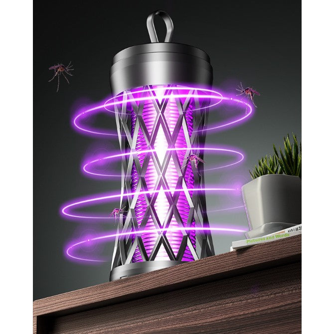 Lampa Anti-Insecte, Vivimall, Lumina UV, Electrica, Incarcare USB, 5V, 1A, Silentioasa, 12 x 6 m, Gri - vivimall.ro