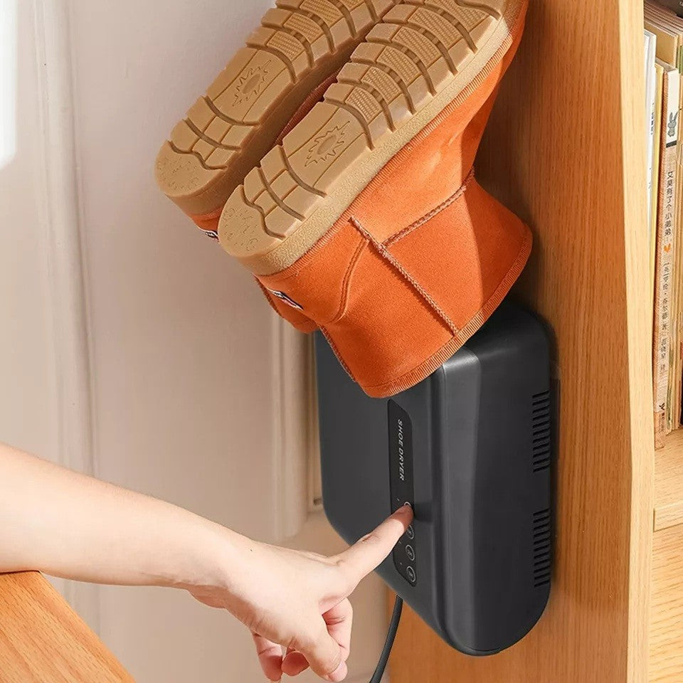 Uscator de Pantofi, Flippy, Functie de Uscare, Dezinfectie, Dezodorizare, Montaj pe Perete fara Perforare, din PVC, Silentios, Timer, Negru