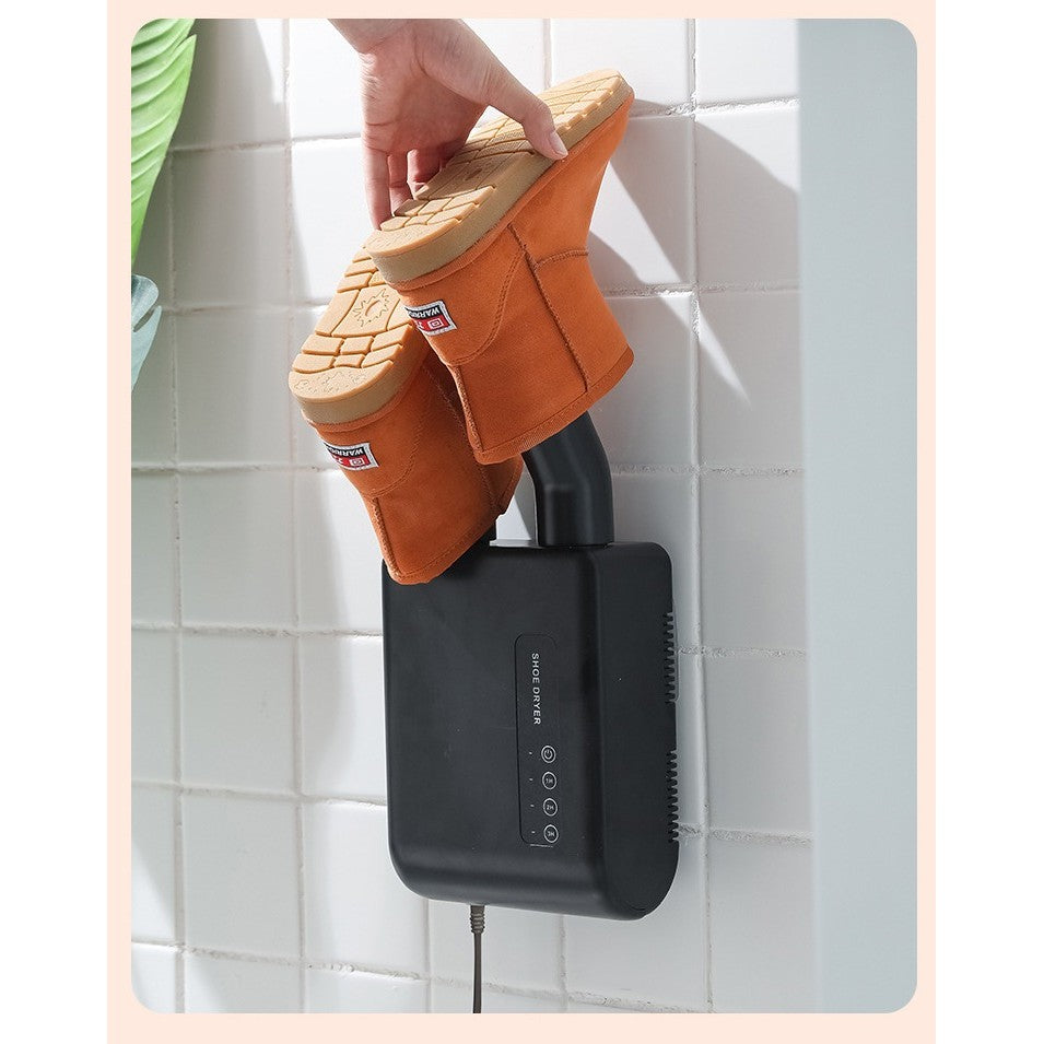 Uscator de Pantofi, Flippy, Functie de Uscare, Dezinfectie, Dezodorizare, Montaj pe Perete fara Perforare, din PVC, Silentios, Timer, Negru