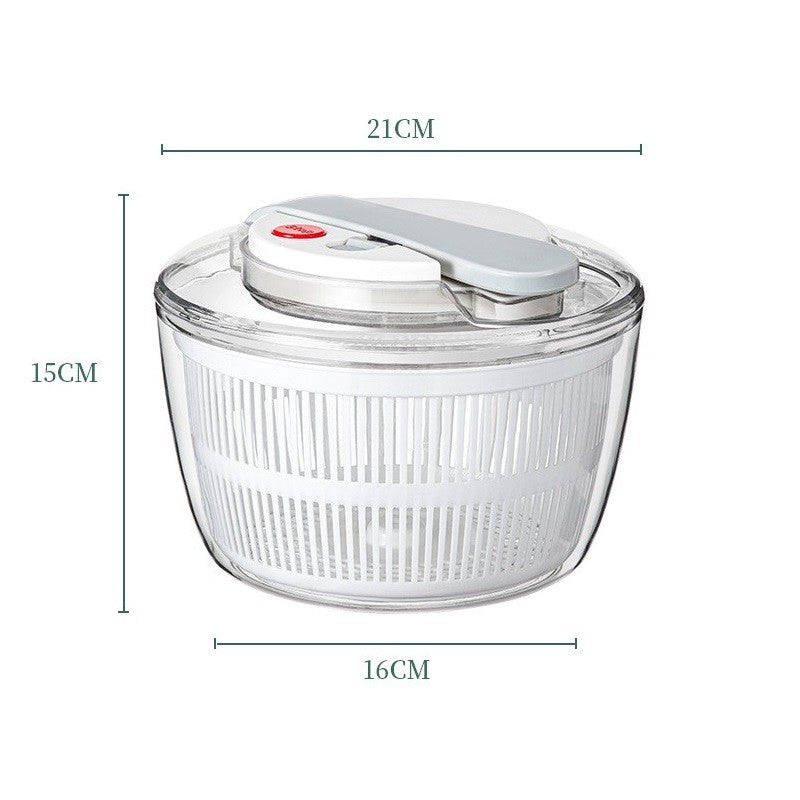 Uscator Manual pentru Salata si Verdeturi, Vivimall, Plastic, 16x15x21 cm, Capacitate 3L, Alb - vivimall.ro