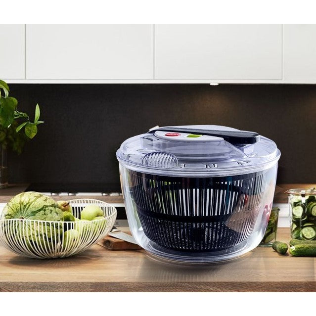 Uscator Manual pentru Salata si Verdeturi, Vivimall, Plastic, 20x20x25 cm, Capacitate 5L, Negru - vivimall.ro