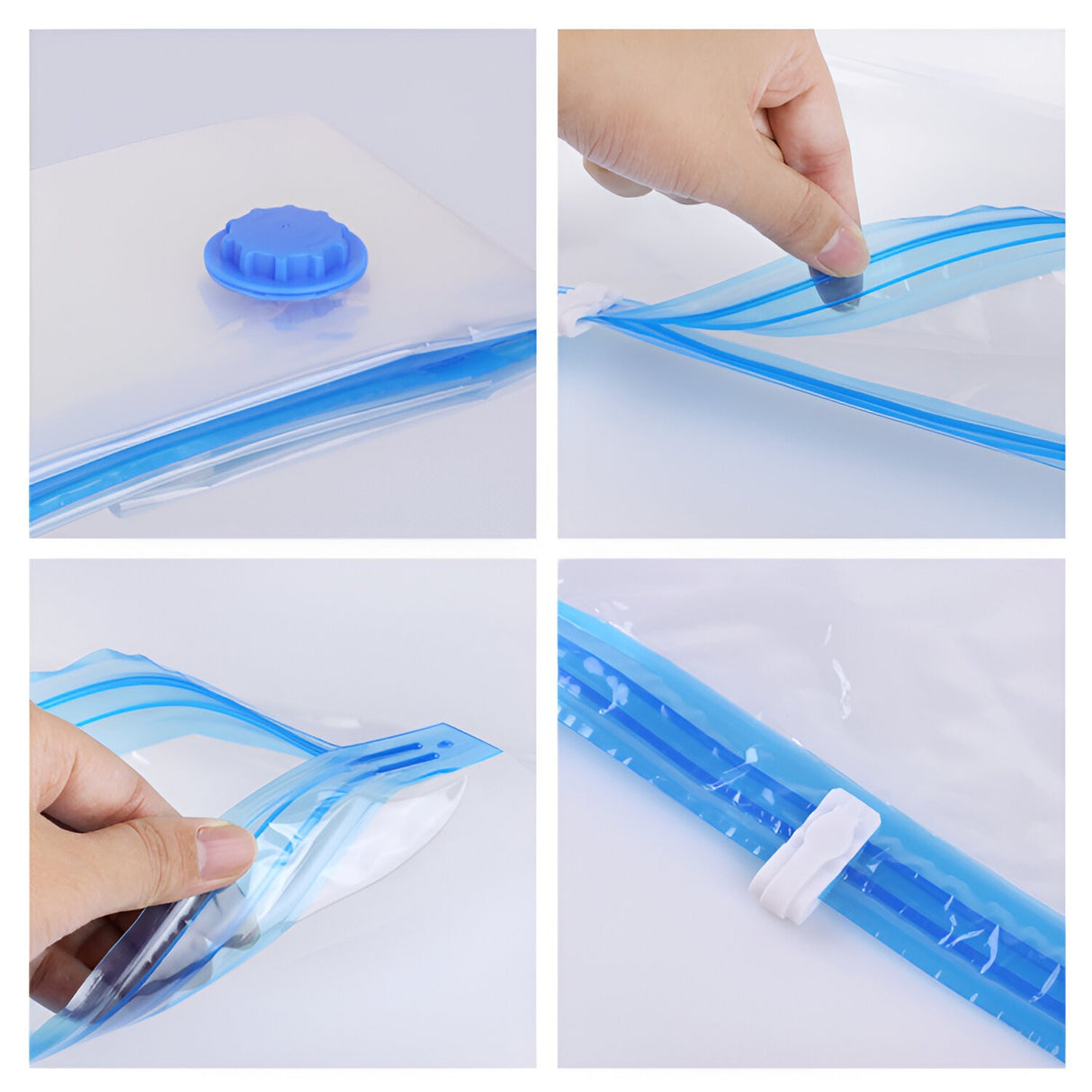 Set 3 Saci de Vidat Haine, Flippy, Marimi Diferite, Vidare prin Vacuum, Reutilizabili, Impermeabili, Pompa Inclusa, Transparent - vivimall.ro