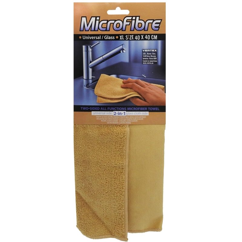 Lavetă microfibră Vertex 102085 cu două fețe, dimensiune 40x40 cm, pentru curățenie casă, vedere frontală