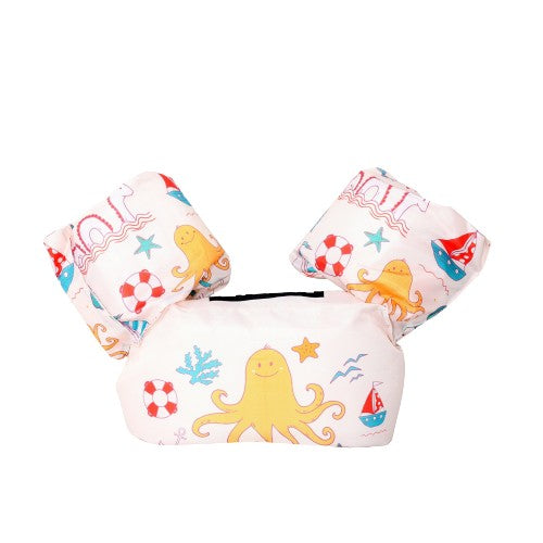 Vesta de salvare pentru copii cu aripioare de inot, Vivimall, Crem, Model caracatita - vivimall.ro