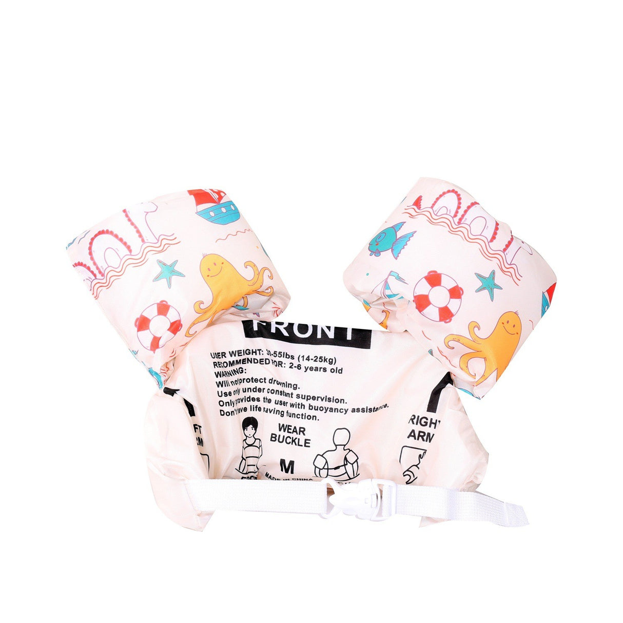 Vesta de salvare pentru copii cu aripioare de inot, Vivimall, Crem, Model caracatita - vivimall.ro