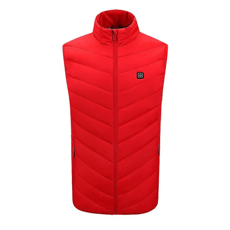 Vesta cu Incalzire, Flippy, Unisex, 2 Zone de Incalzire, Umplutura Bumbac, 3 Trepte de Temperatura, Incarcare USB, Rosu, 58 - 65 kg, Marime XL - vivimall.ro