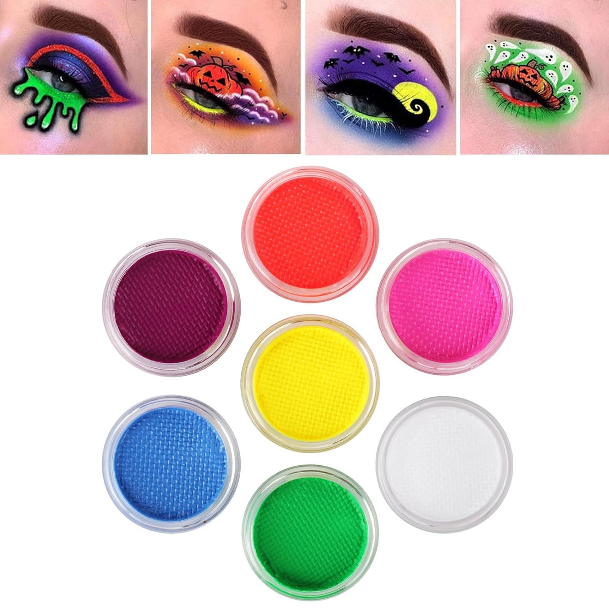 Vopsea pentru Fata si Corp, Vivimall, cu Pigment Fosforescent, 30 g, Activare cu Apa, Galben - vivimall.ro