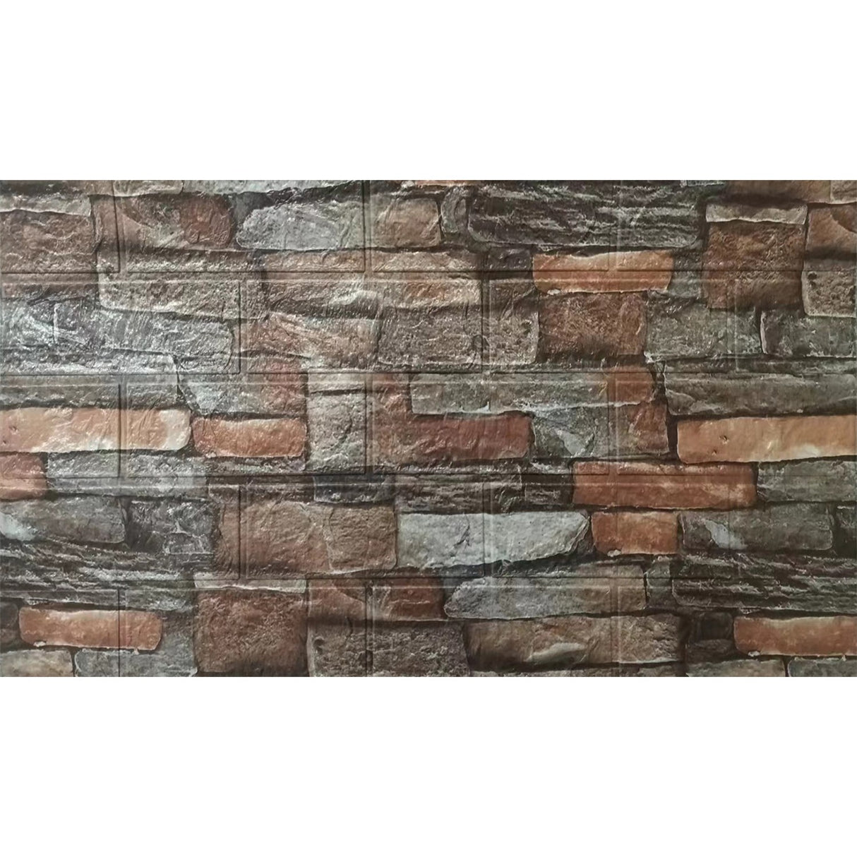 Set 10 Placi de Tapet, Vivimall, Autoadezive, 70 x 77 cm, 2.5 mm Grosime, Suprafata Acoperita 5.3 mp, din PVC, Model Caramida, Roscat - vivimall.ro