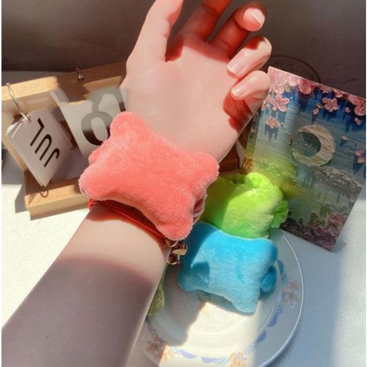 Suport de Mana, Flippy, Pernuta pentru Incheietura cu Banda Elastica, pentru Mouse, Moale, 7.5 x 7 cm, Roz