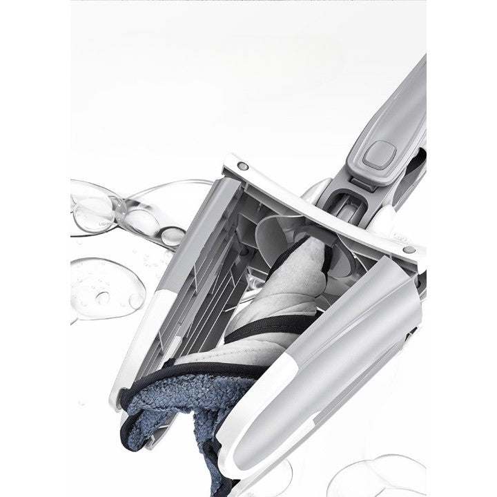 Mop Plat, Vivimall, cu Sistem de Stoarcere, 4 Lavete Incluse, Lungime Telescopica 140 cm, Argintiu - vivimall.ro