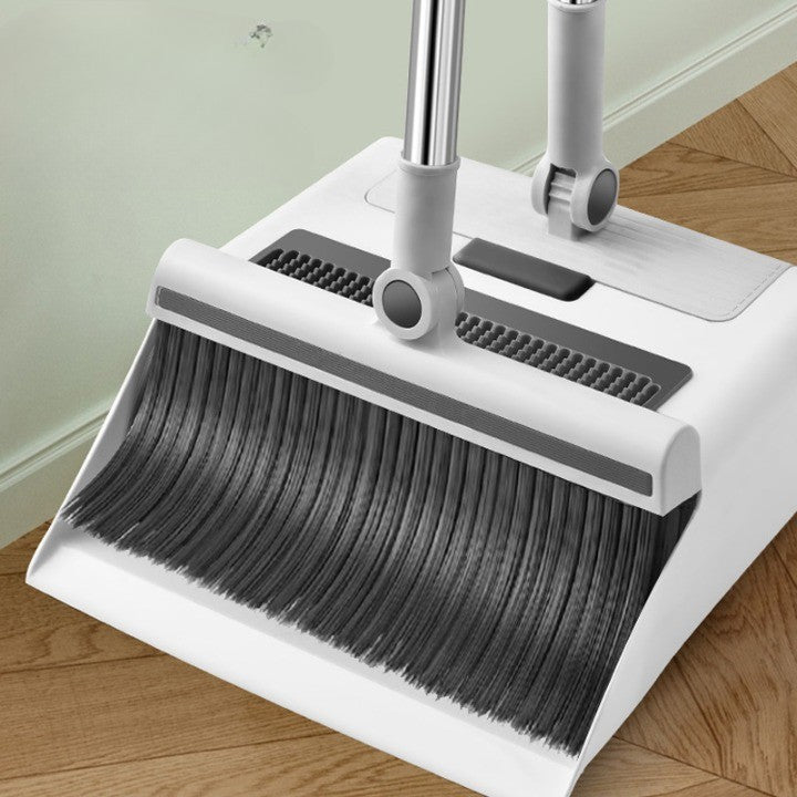 Комплект за почистване 3 в 1: метла, лопатка и стъргалка, метла с меки влакна, лопатка със система за затваряне, със стъргалка за под