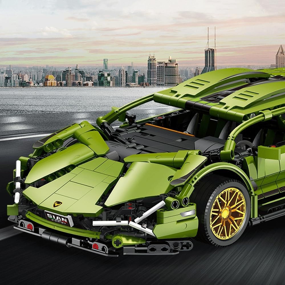 Joc de Construit, Vivimall, Model Lamborghini, 1280 Piese, +6 Ani, Verde - vivimall.ro