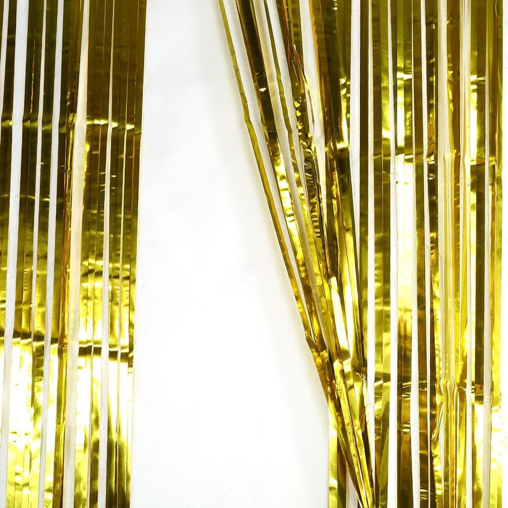 Perdea Franjurata, Vivimall, Model Decor Petrecere, pentru Fundal de Poze, Amenajare Colorata a Petrecerii, Dimensiune 100x200 cm, Gold - vivimall.ro