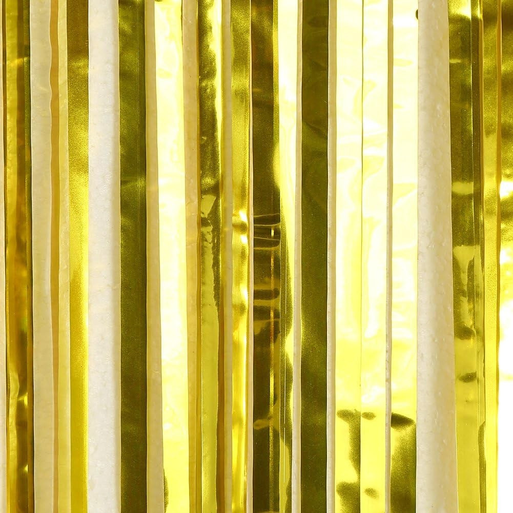Perdea Franjurata, Vivimall, Model Decor Petrecere, pentru Fundal de Poze, Amenajare Colorata a Petrecerii, Dimensiune 100x200 cm, Gold - vivimall.ro