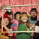 Perdea Franjurata, Vivimall, Model Decor Petrecere, pentru Fundal de Poze, Amenajare Colorata a Petrecerii, Dimensiune 100x200 cm, Rose Gold - vivimall.ro